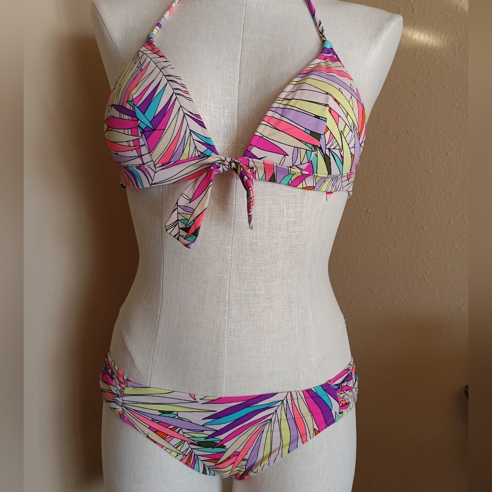 Victoria Secret Colorful Leaf Print Bikini Set S/M